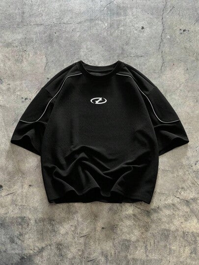 AXEPEAK تي شيرت قصير الأكمام كاجوال يومي فضفاض مصنوع من الأقمشة المحبوكة للرجال