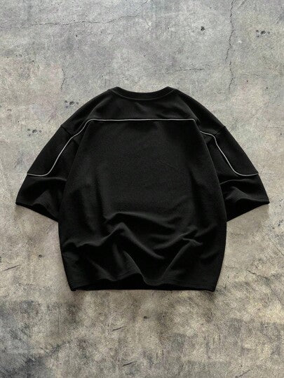 AXEPEAK تي شيرت قصير الأكمام كاجوال يومي فضفاض مصنوع من الأقمشة المحبوكة للرجال