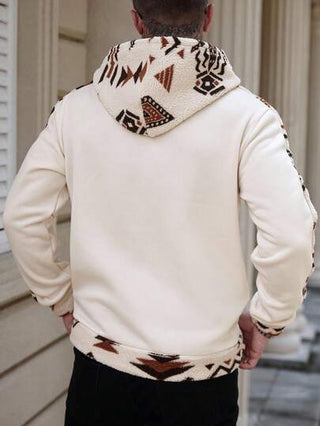 Manfinity Homme هودي بأكمام طويلة بتصميم رجعي من قطع ملونة، مناسب للزوج، للخروج، للاستخدام اليومي، بطبعات جرافيك وألوان متباينة