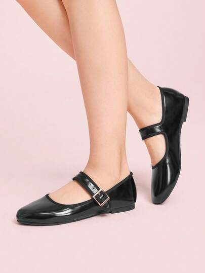 CUCCOO DOLLMOD أحذية ماري جين مسطحة ذات أصابع مستديرة من الشبكة السوداء للنساء في مناسبات هالوين وعيد الميلاد