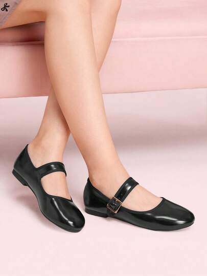 CUCCOO DOLLMOD أحذية ماري جين مسطحة ذات أصابع مستديرة من الشبكة السوداء للنساء في مناسبات هالوين وعيد الميلاد