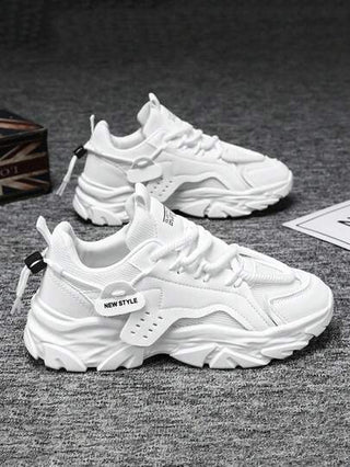 أحذية رياضية جديدة، أحذية بيضاء، أحذية مسطحة، أحذية كاجوال، أحذية رياضية، أحذية رجالية ذات كعب سميك موضة الربيع، متعددة الاستخدامات وكاجوال، أحذية رياضية سميكة، مضادة للانزلاق، مقاومة للتآكل وزيادة الارتفاع، موضة، هدايا عيد العمال، هدايا عيد الحب