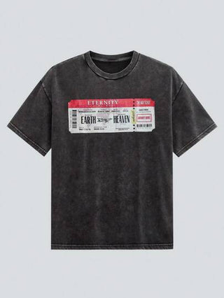 1 قطعة تي شيرت رجالي بياقة مستديرة وأكمام قصيرة، مصنوع بتقنية الغسيل بالثلج، قطن، برسمة جرافيك، هدية مناسبة للمهرجانات