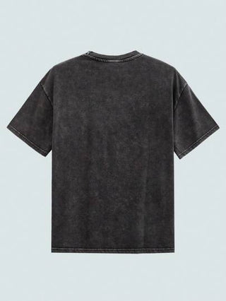 1 قطعة تي شيرت رجالي بياقة مستديرة وأكمام قصيرة، مصنوع بتقنية الغسيل بالثلج، قطن، برسمة جرافيك، هدية مناسبة للمهرجانات