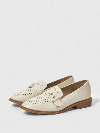 Sleekvia أحذية نسائية مريحة ذات قاع ناعم، أحذية جلدية بطراز بريطاني، أحذية مسطحة متعددة الاستخدامات وأنيقة