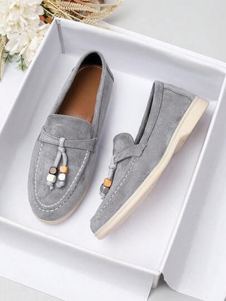 حذاء نسائي مسطح من الجلد الناعم، فتحة ضحلة، موديل ربيع/صيف 2025 متعدد الاستخدامات للارتداء اليومي والعمل، مناسب للخريف والشتاء، نعل مطاطي مقاوم للانزلاق، بتصميم بريطاني، مقاسات كبيرة من 41 إلى 43