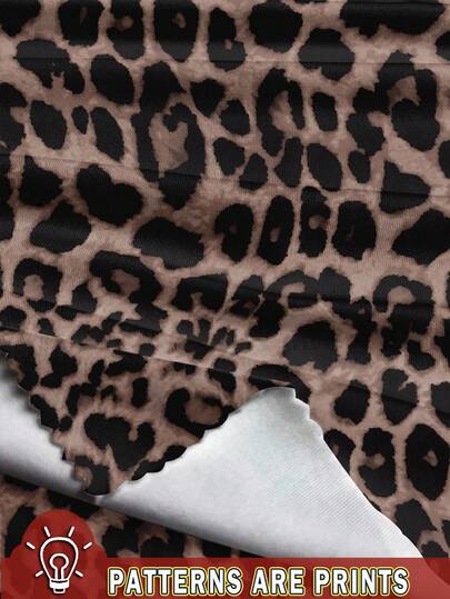 Soleia ملابس علوية دوكسي بحزام للرقبة وطبع نمر كامل مناسبة لفصل الصيف للسيدات