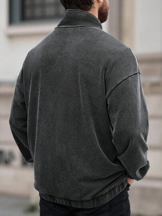 Manfinity Homme معطف كاجوال للرجال مزين بالرقع، خريفي