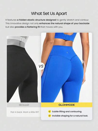 GLOWMODE سروال رياضي مرتفع الخصر مزود بتقنية Powersculpt™-Air Sculpt Flex لامتصاص العرق وإحساس بالبرودة، رافع للأرداف، مناسب للتمارين الرياضية الشاقة والجري