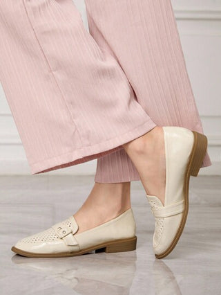 Sleekvia أحذية نسائية مريحة ذات قاع ناعم، أحذية جلدية بطراز بريطاني، أحذية مسطحة متعددة الاستخدامات وأنيقة