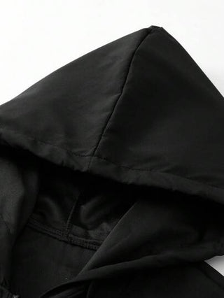 Manfinity EMRG معطف كاجوال للرجال بسحاب وسحاب للخصر بقصة هودي، لموسم الخريف