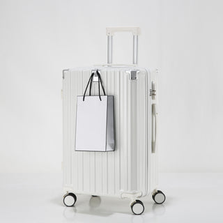 طقم حقائب سفر مكون من 3 قطع، بأحجام 20/24/28 بوصة، حقائب صلبة مصنوعة من ABS وPC مع مقبض تلسكوبي، وعجلات دوارة، وقفل تركيبي، وإغلاق بسحاب، متعددة الوظائف مع حامل أكواب وخطاف محمول، وحماة زوايا معدنية، بتصميم خالي من النقوش، للرجال والنساء.