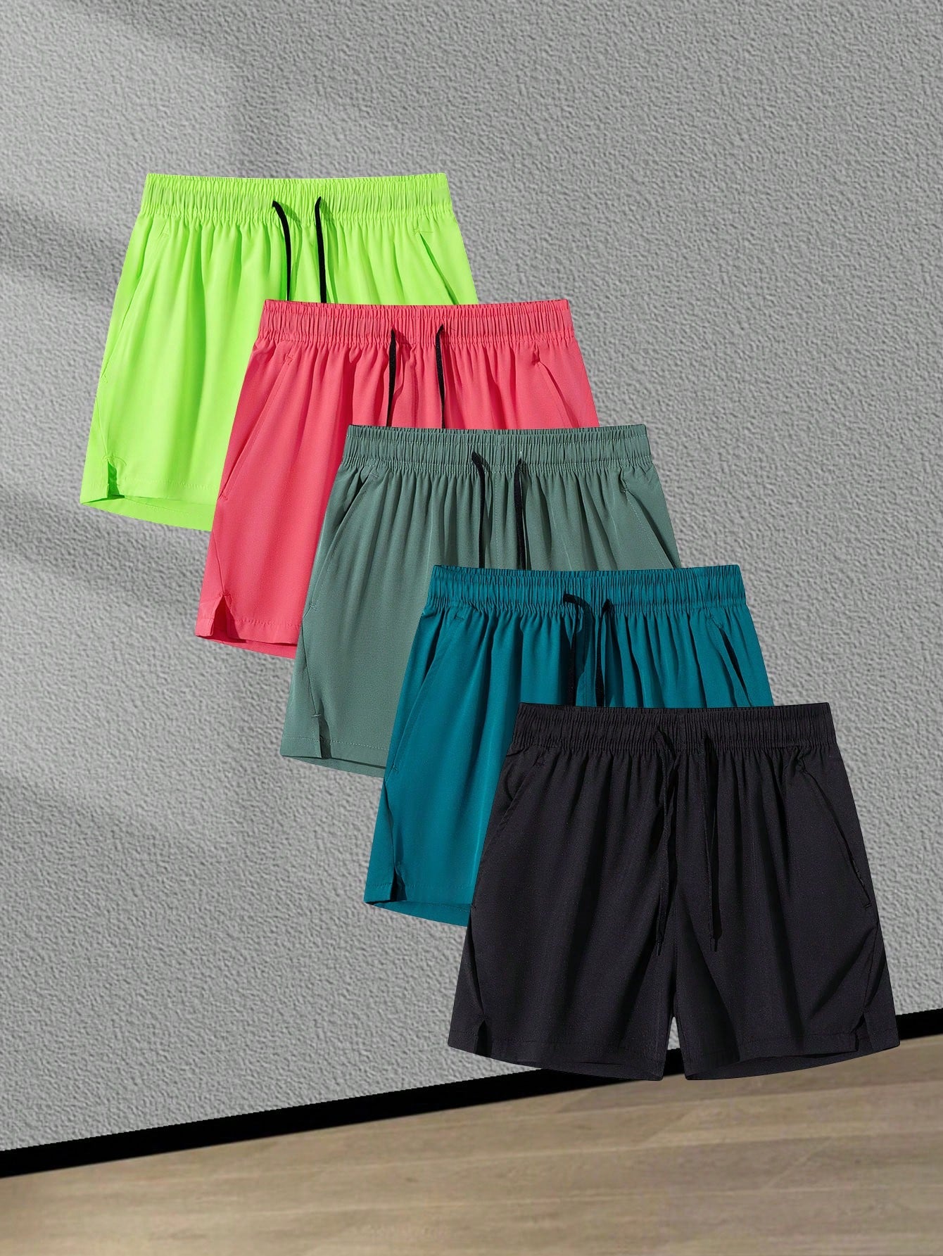 1 قطعة شورت رياضي بمقاسات عادية بخصر مرن للرجال