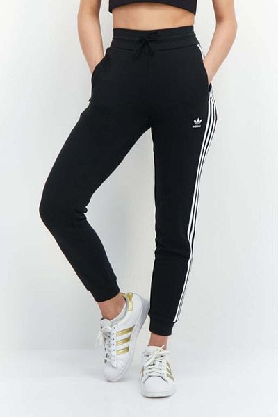 بنطال رياضي نسائي رياضي بثلاثة خطوط، أسود