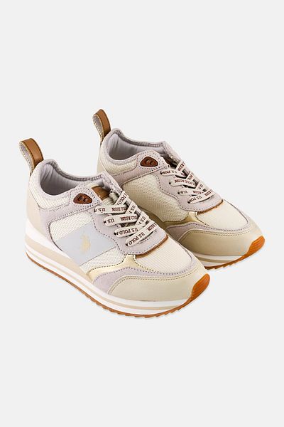 حذاء كاجوال نسائي برباط وشعار العلامة التجارية، متعدد الألوان