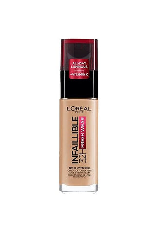 كريم أساس L'oréal Paris Infaillible Fresh Wear لمدة 32 ساعة مع فيتامين C - 140 بيج ذهبي L'oreal