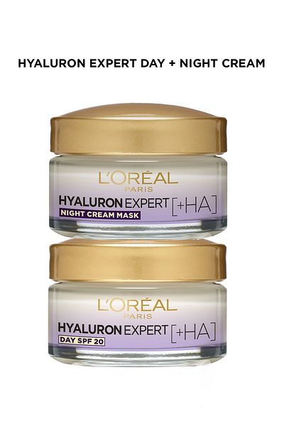 كريم لوريال هيالورون إكسبيرت النهاري بعامل حماية من الشمس 20 50 مل + كريم لوريال هيالورون إكسبيرت الليلي المجدد 50 مل L'oreal