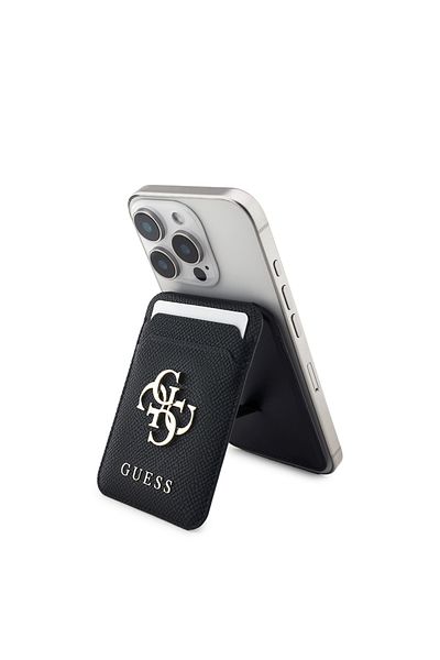 حامل بطاقات مغناطيسي كبير من المعدن مرخص 4G مع حامل شعار أسود