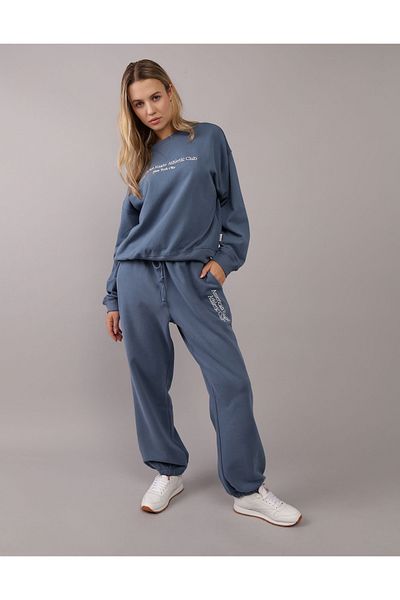 سويت شيرت منقوش بشعار AE U-1457-2221-410 American Eagle