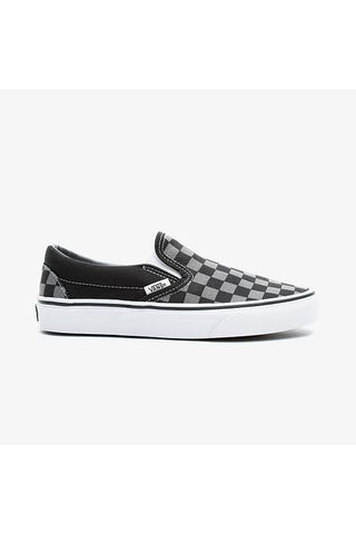 أسود - حذاء كلاسيكي سهل الارتداء على شكل رقعة الشطرنج للجنسين Vn000eyebpj1 VANS