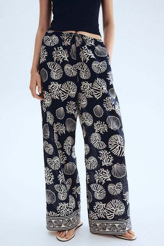 بنطلون قطني برباط