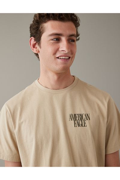 تي شيرت بني للرجال U-0181-3094 American Eagle