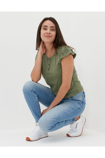 تي شيرت بني للنساء/الفتيات U-1533-8749 American Eagle