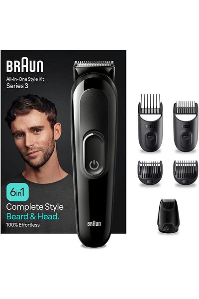 مجموعة العناية المتعددة 6 في 1 السلسلة 3 لتصفيف اللحية والشعر، شفرة حادة للغاية - MGK 3410 BRAUN