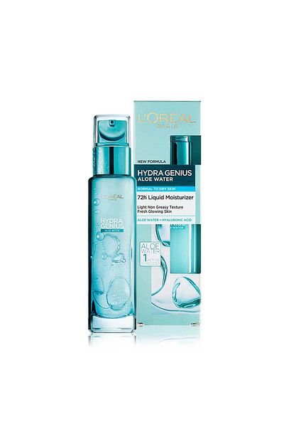 مرطب سائل هيدرا جينيوس ألو ووتر 72 ساعة من لوريال باريس للبشرة العادية إلى الجافة 70 مل L'oreal