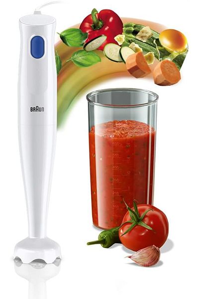 خلاط يدوي خفيف الوزن بقدرة 450 واط وخالي من مادة BPA - بلاستيك MQ 10.001 BRAUN