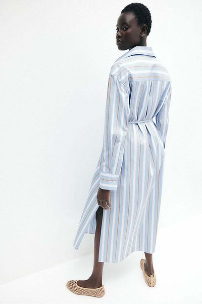 فستان قميص بحزام ربط