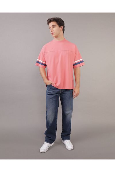 تي شيرت Coral AE Flex Pique كبير الحجم - U-1164-3897 American Eagle