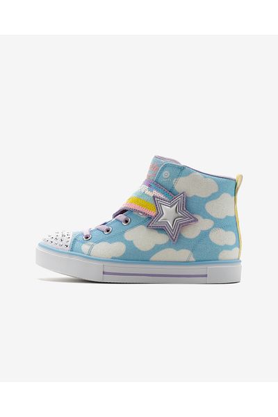 توينكل سباركس - حذاء شوتينج ستار برايتس للفتيات الكبيرات باللون الأزرق المضيء 314775 ل بلمت Skechers