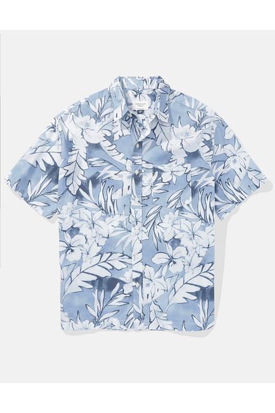 قميص AE زهري بأزرار عند حوض السباحة U-2154-6276 American Eagle