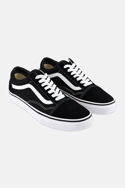 حذاء تزلج نسائي برباط من Old Skool، أسود VANS