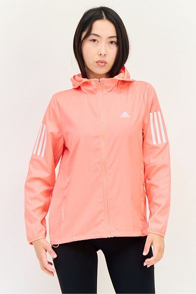 سترة رياضية نسائية بأكمام طويلة مناسبة للخارج، برتقالية