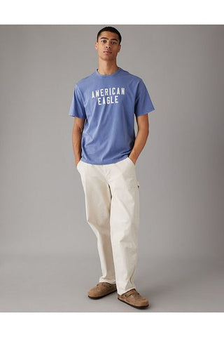 تي شيرت منقوش بشعار AE U-0181-3443-417 American Eagle