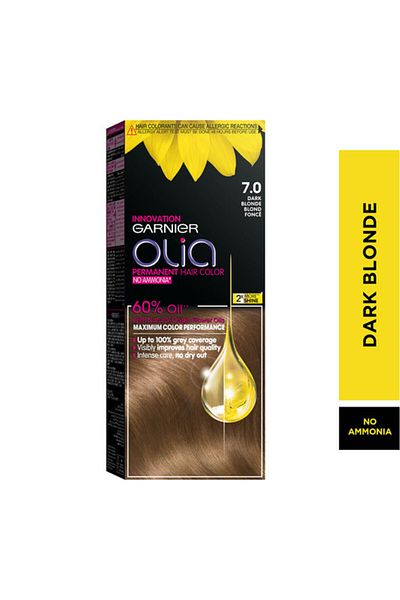أوليا، 7.0 أشقر داكن، صبغة شعر دائمة بدون أمونيا، تحتوي على 60% زيوت L'oreal