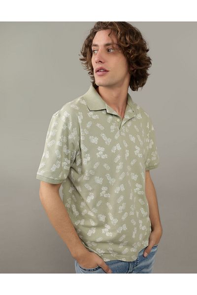 قميص بولو مطبوع من AE Flex Pique American Eagle