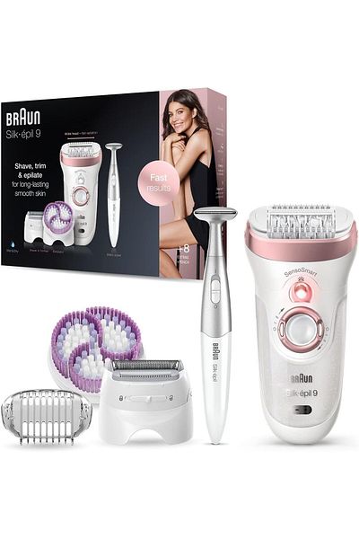 سيلك ابيل 9 سينسوسمارت، 4 في 1 لإزالة الشعر، تقشير عميق ولطيف - روز جولد Ses 9980 BRAUN