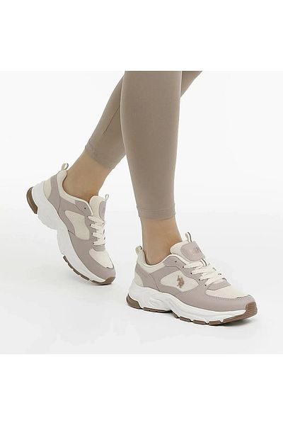 يو اس بولو اسن. حذاء رياضي نسائي بيج