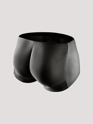 ملابس داخلية رجالية مشدّة - تصميم نحيف، قماش شبكي قابل للتنفس، غير شفاف، مشد للبطن ورفع المؤخرة، بيج