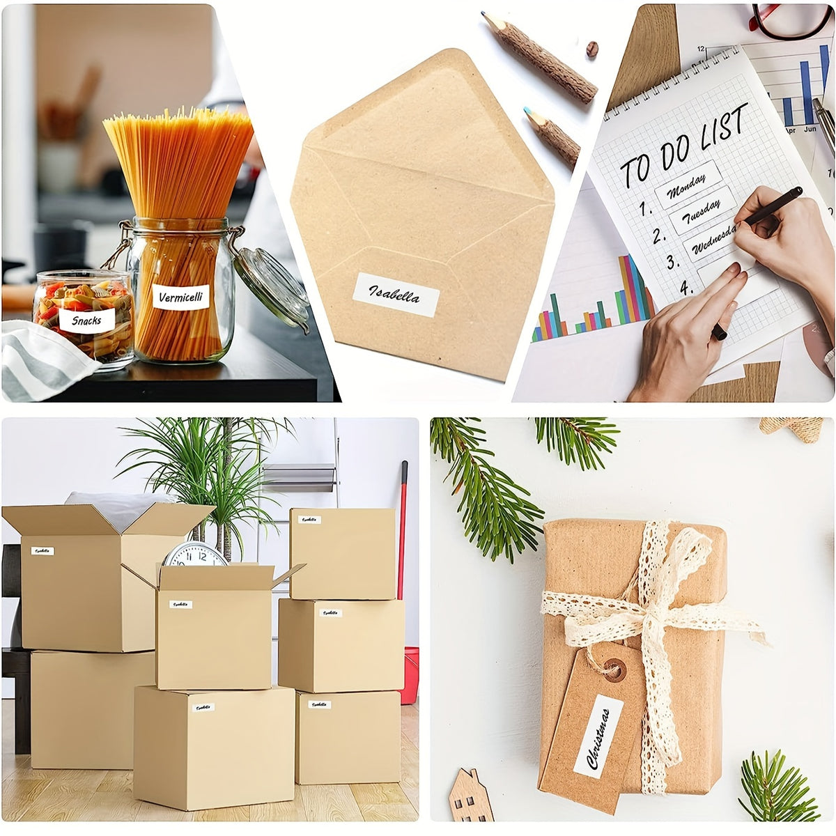 900 ملصق أبيض ذاتي اللصق، 1 بوصة × 2-5/8 بوصة، حزمة متعددة الأغراض من 30 ورقة للتنظيم والتسمية والتخزين