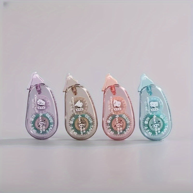 WQN 2 قطعة شريط شفاف ذو وجهين كاواي، 6م x 6مم - سهل المسح، التصاق قوي للسكرابوكينغ اليدوي والاستخدام المكتبي