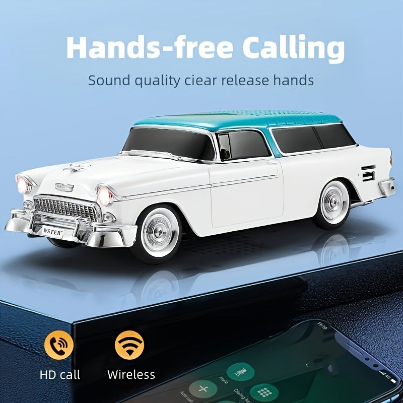 سماعة سيارة كلاسيكية محمولة لاسلكية عالية الطاقة مع ضوء متوهج، شاشة LED، تدعم USB و FM و TF و AUX، صوت باصي عالي الجودة، قابلة للشحن لفترة طويلة