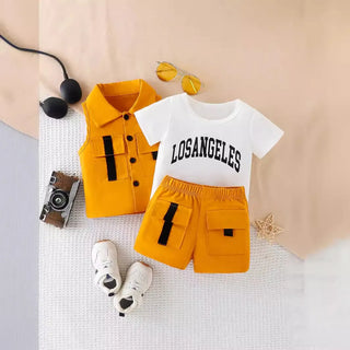 2024 صيف جديد cross-border e-commerce foreign trade hot-selling sports ولد clothing street super cool three-piece بدلة