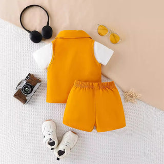 2024 صيف جديد cross-border e-commerce foreign trade hot-selling sports ولد clothing street super cool three-piece بدلة