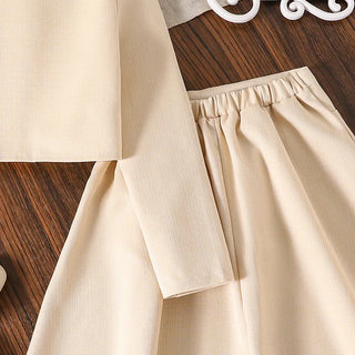 موضة 2025 خريف جديد بنات' cross-border clothing طقم small fragrance بدلة with أكمام طويلة coat and جيب sweet temperament