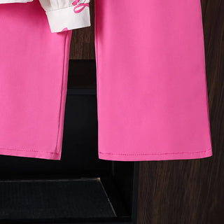 موضة 2025 خريف جديد ins بنت's cross-border children's wear طقم أكمام طويلة shirt with removable bow shawl and pants