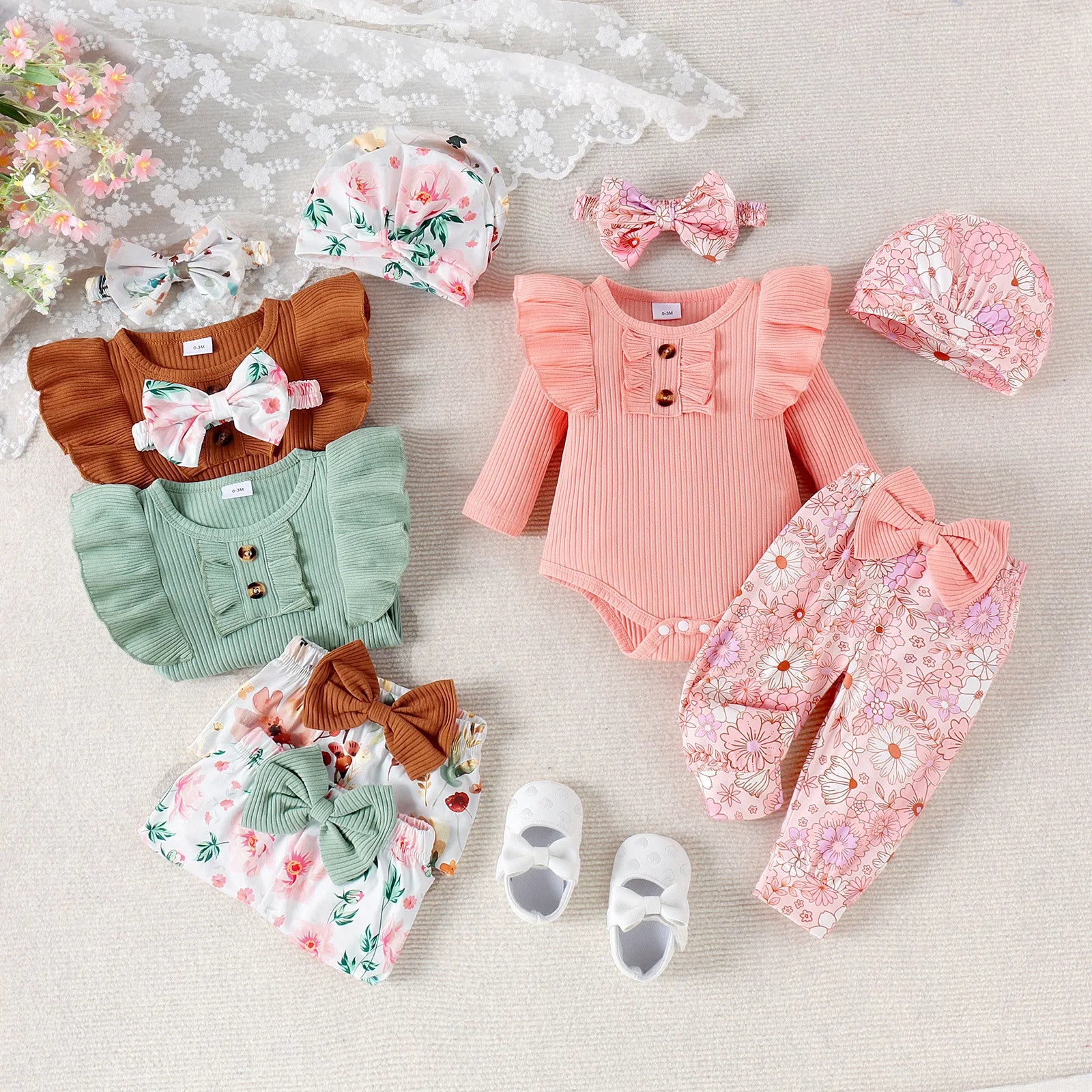 موضة 2025 كاجوال بنت بدلة baby harper bow pants hat and headdress طقم